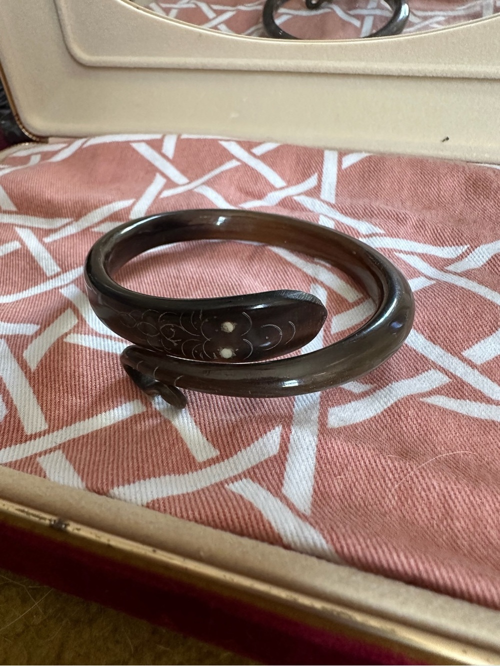 Handcrafted Dark Brown Snake Bangle Bracelet - Women Accessories